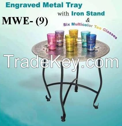 Moroccan Silver Tray Table