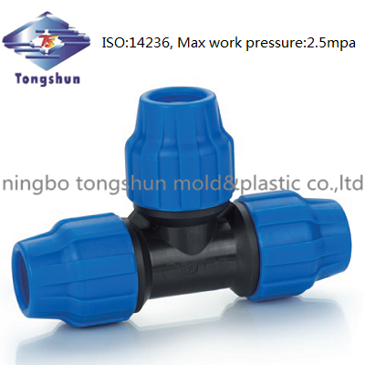 Tee PP compression fitting pipe fitting