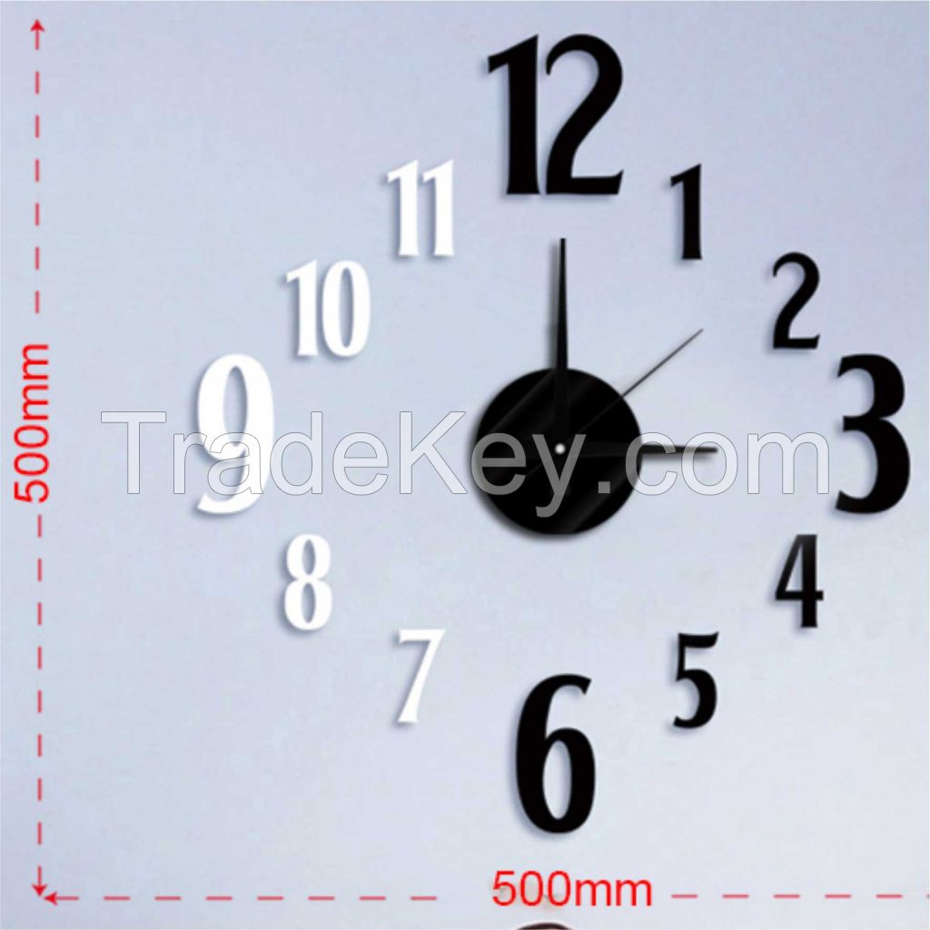 sticker removable wall clock, fashion number clock for home decor