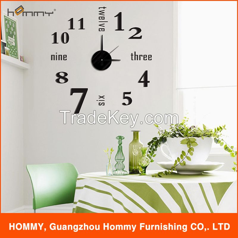 Fashion design EVA clock, sticker clock for home decoration