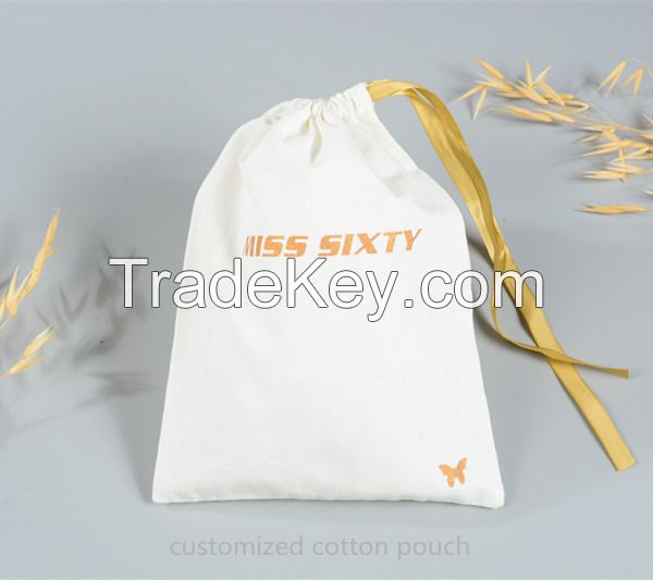 customized cotton drawstring gift bag