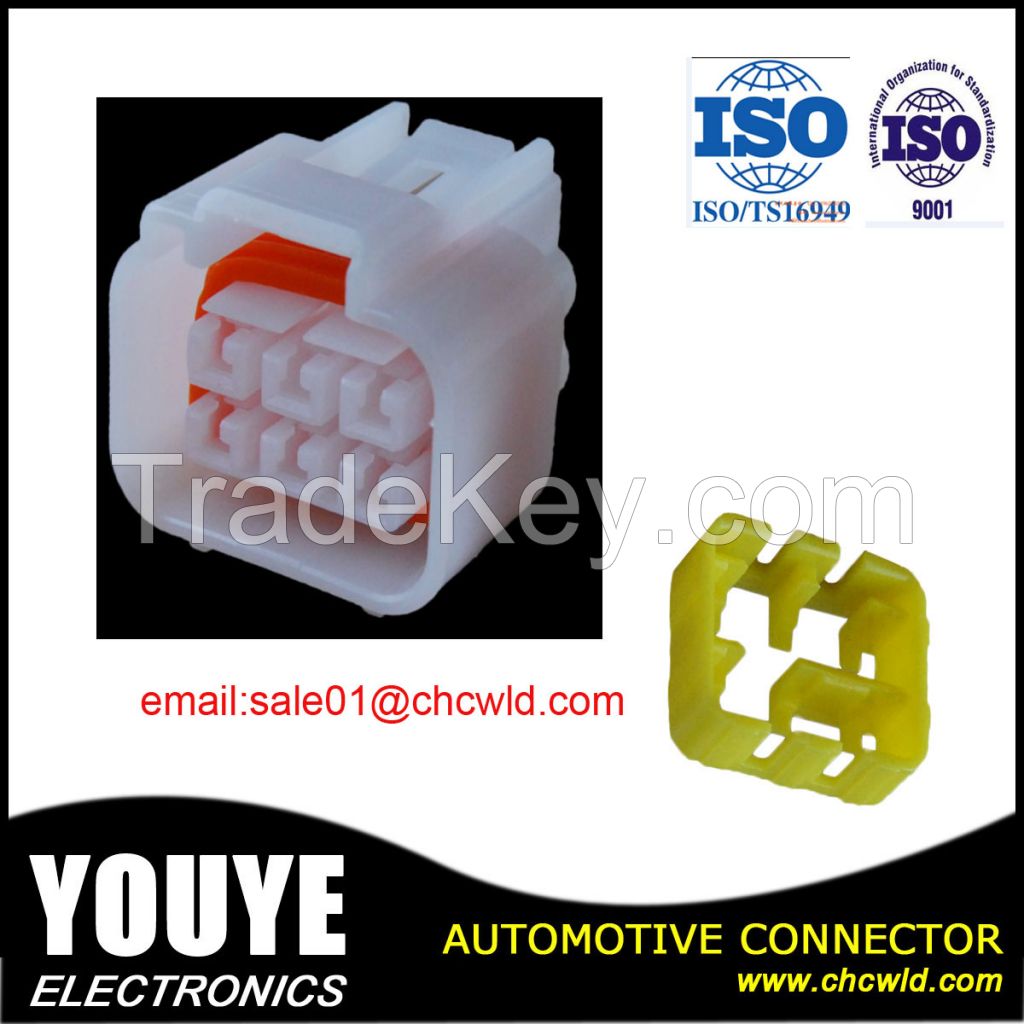 original 6 pin 2.3mm pitch plastic white color female automotive connector electrical connector