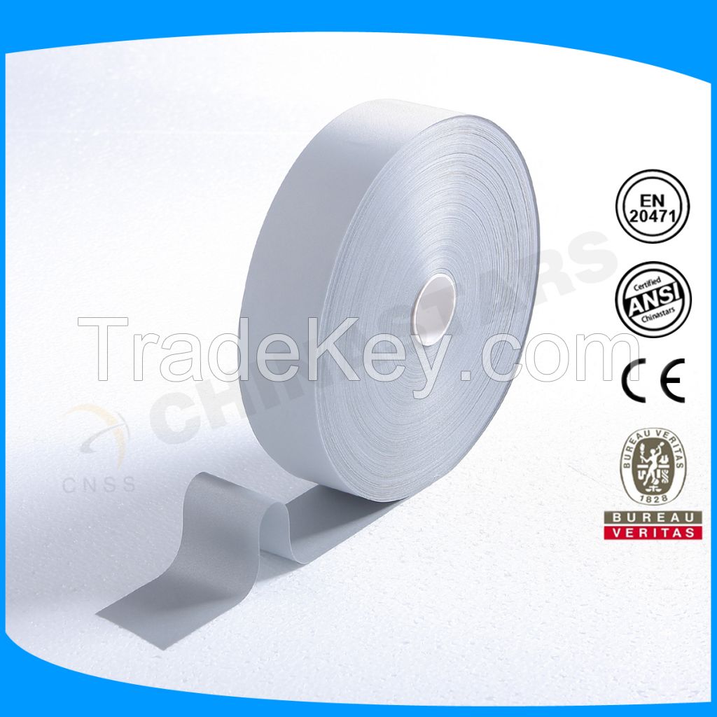 100% polyester 50mm grey reflective tape for clothing 