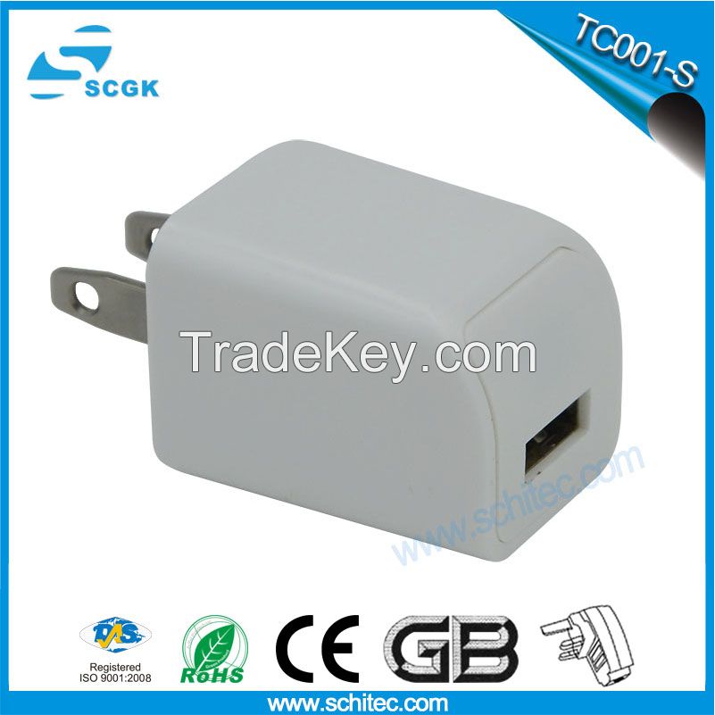 Private Single USB Wall and Travel Charger for Iphone , Samsung