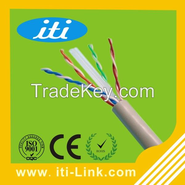 High Quality Bare Copper 24AWG Cat6 UTP LAN Cable Network Cable with CE/ISO/ROHS Approved