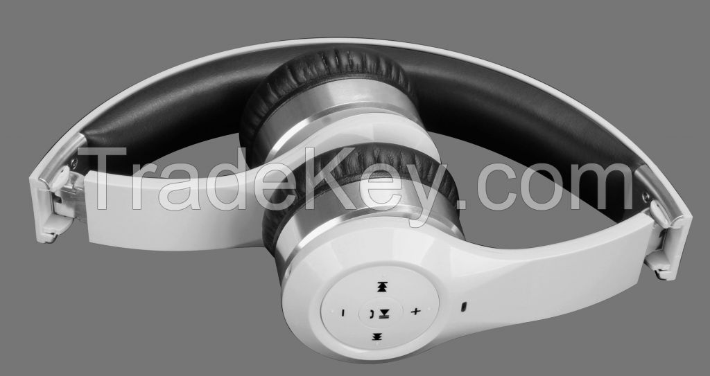 Foldable bluetooth metal stereo headset with microphone