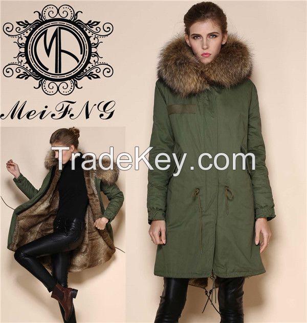 Winter Thick Warm Women&#039;s Fleece Parka Coat Hooded Overcoat Long Jacket