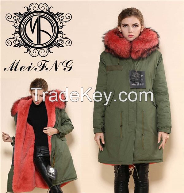 2015 new style like mr&amp; mrs furs, winter warm woman parka