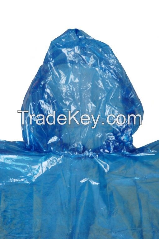 R-1037 BLUE PE DISPOSABLE RAIN WATERPROOF PONCHO