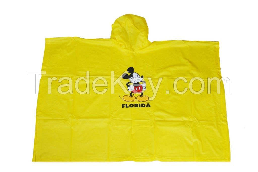 R-1020K-2004 YELLOW DISNEY MICKY MOUSE PVC VINYL BOYS RAINCOAT