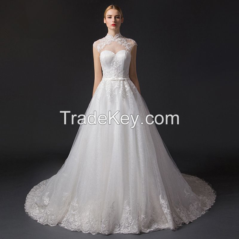 2016 Satin A-Line Wedding Dress JS54