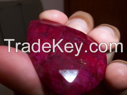 A SHAPED AND CUTTED RUBY PEAR FOR SALE
