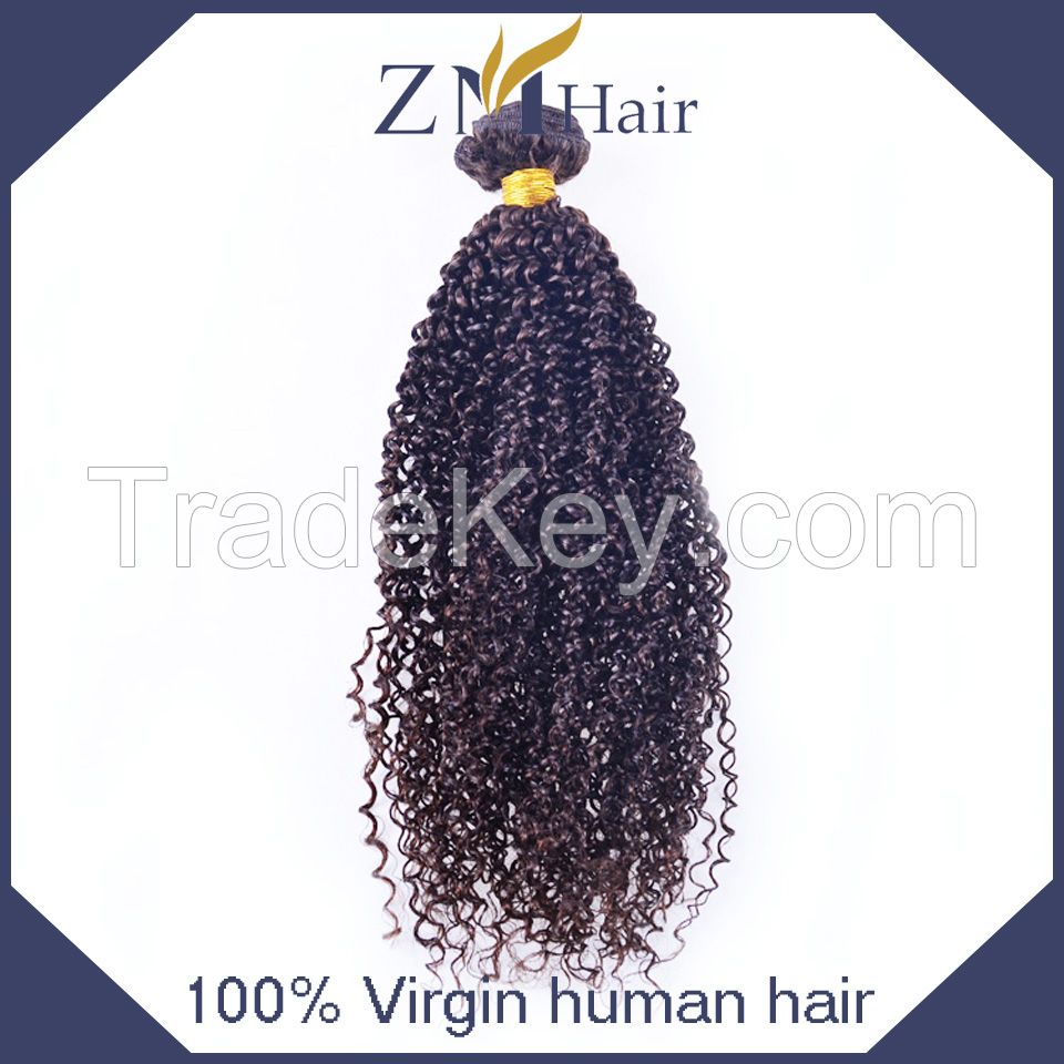 6A top quality Brazilian human hair kinky curly unprocessed 8-30 inces natural color brazilian virgin curly hair No Shedding