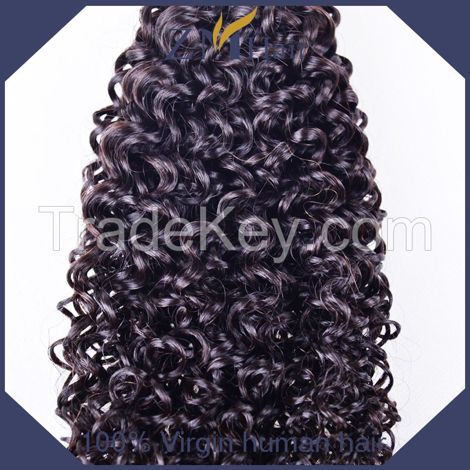 6A top quality Brazilian human hair kinky curly unprocessed 8-30 inces natural color brazilian virgin curly hair No Shedding