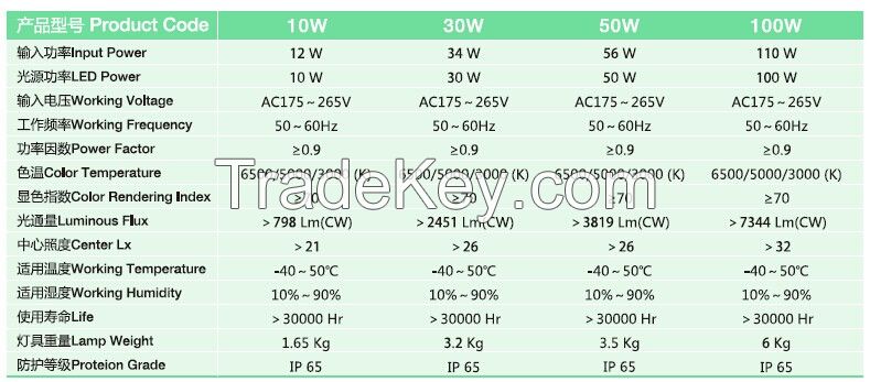 New Design LED FLOOD LIGHT 10W/30W/50W/100W