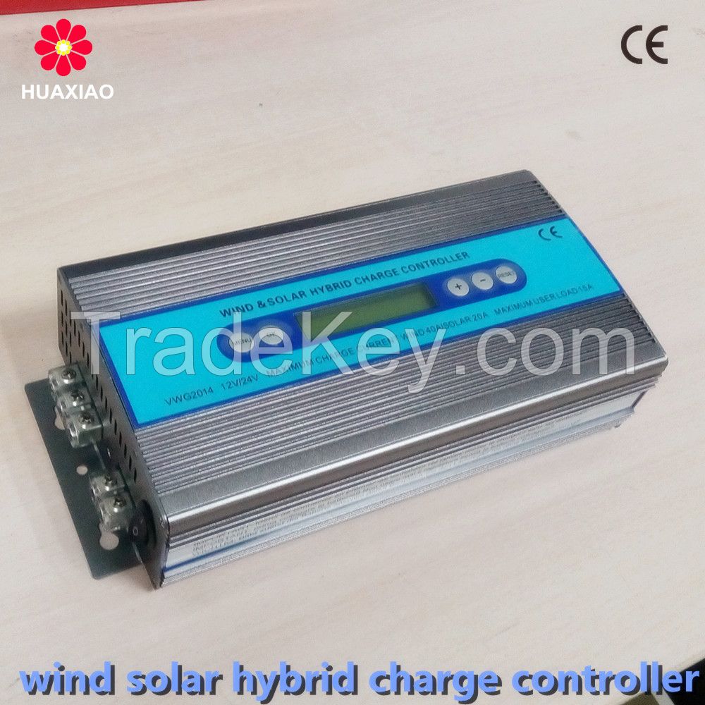 wind solar hybrid charge controller for 1kw wind turbine and 500W solar panel