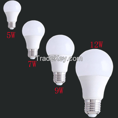 Shenzhen factory A60 bulb light ce rohs 3 yrs warranty e27 base 7W 9W 12W