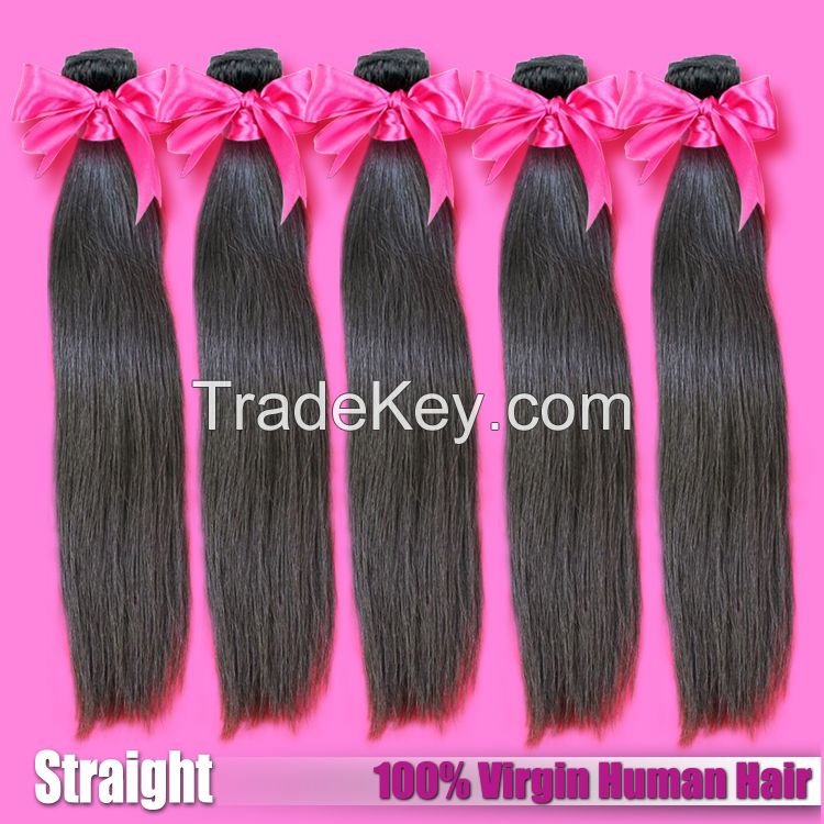 Free Sample Brazilian Virgin Hair Factory Vendors Best Quality Unprocessed Virgin Human Hair Extension Straight Hair Weave Mixed Length