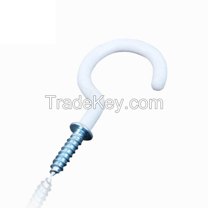 Vinyl Coated Cup Hook, Rubber Coated Hook, Open Eye Screw Hook