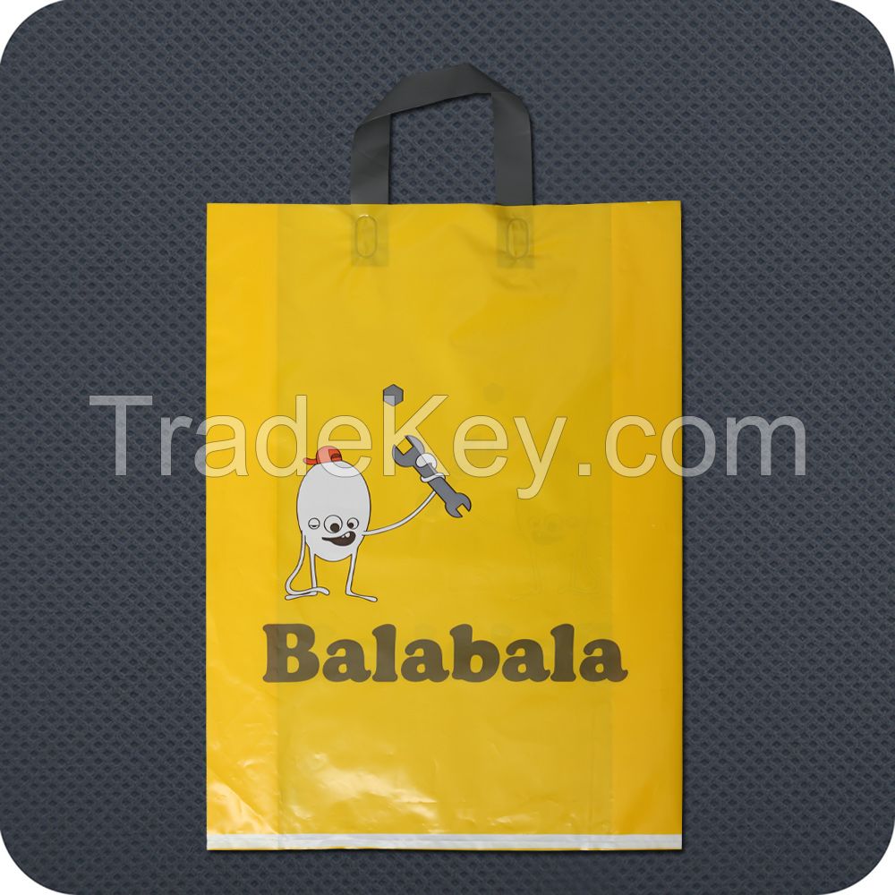 PE plastic bags with soft loop handle