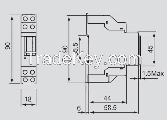 1 Module Single Phase Din rail energy meter 