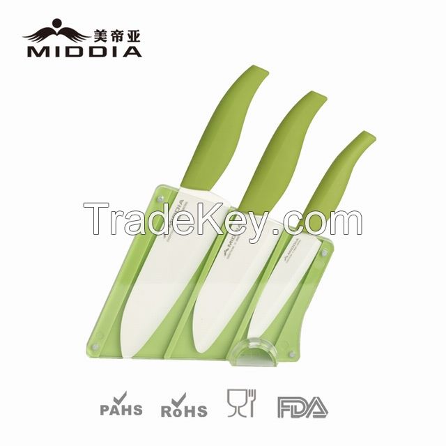 Corporate Gift Ceramic Kitchen Knife Set with Block