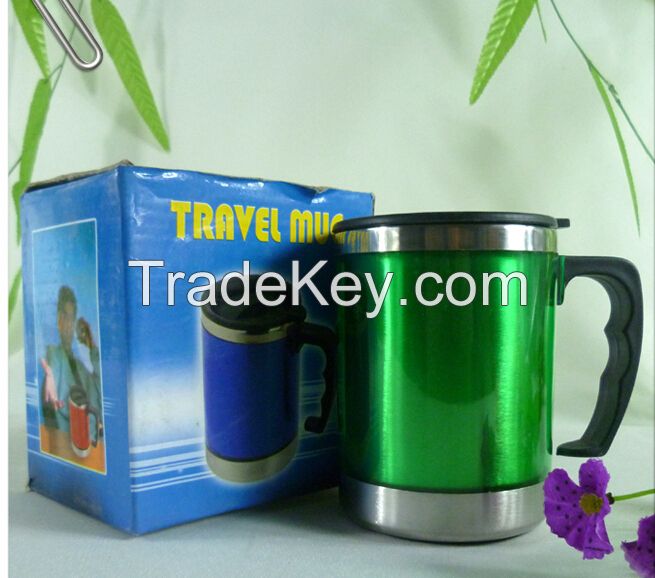 16 oz stainless steel double wall thermos travel mug