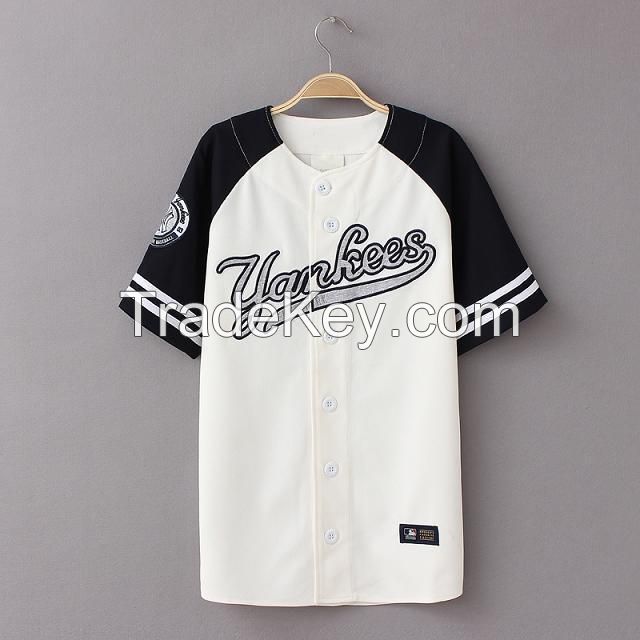 Girls Short Sleeve Sportswear Baseball Jersey