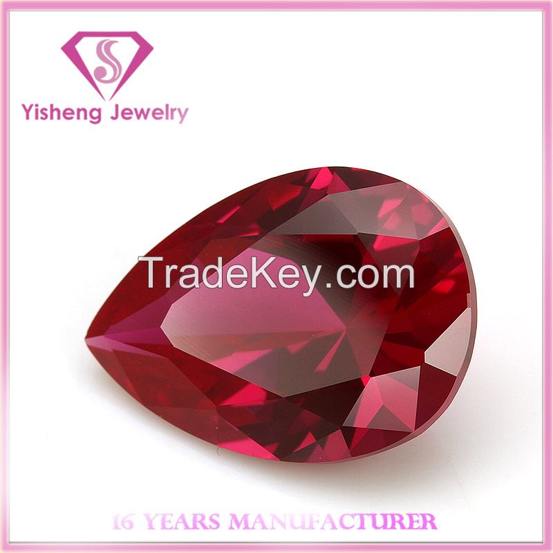 Pear shape ruby gemstone diamond competitive price for fashion jewelry