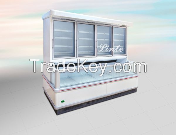 Supermarket twin temperature freezer and refrigerator