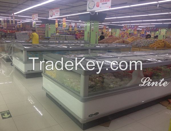 supermarket double island display freezer for meat/seafood/chicken