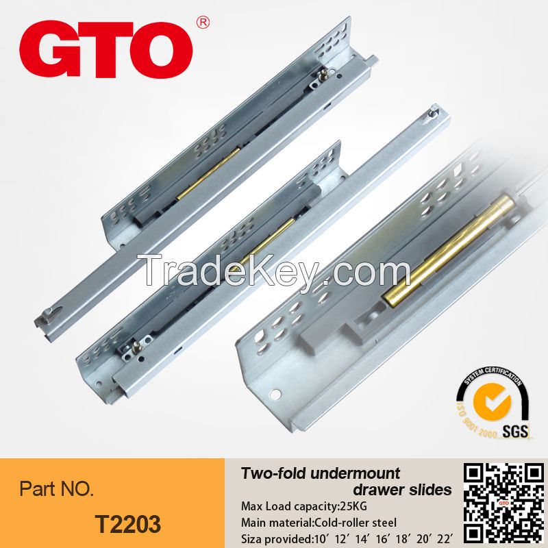 T2203 Single extension bottom mount drawer slides for kitchen