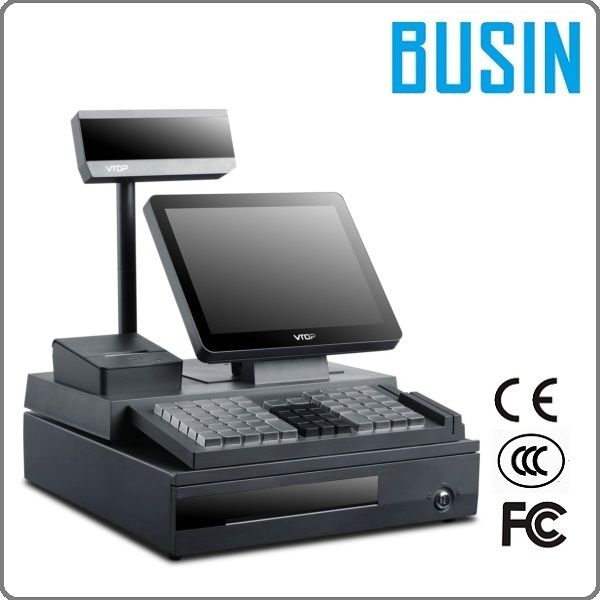 VTOP KA2-M1 12.1inch all in one pos system for supermarket with customer display and money drawer