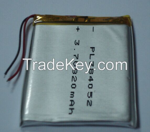 pl384052 3.7V 820mAh lithium battery