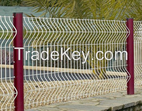 Hot dip galvanized PVC coated decorative 3d peach post fence