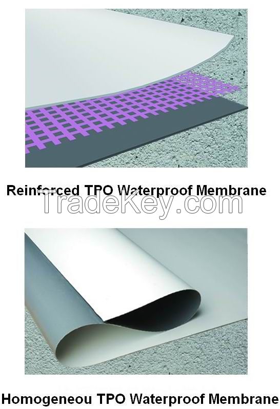 1.2/1.5/2.0mm TPO Waterproofing Sheet for Roofing and Undergrand Engin