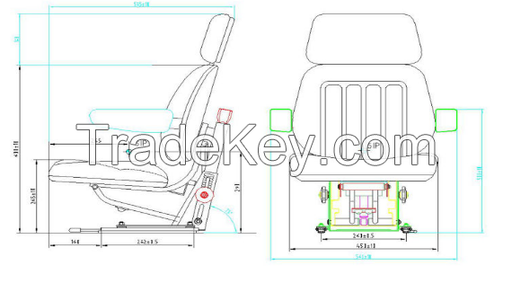 YY4 Massey Ferguson Tractor Seat with Height Adjust Shock Absorb Suspe