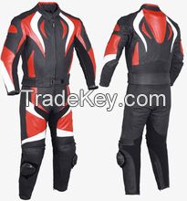 PROFESSIONAL MOTORBIKE LEATHER RACING SUIT RD/BLACK