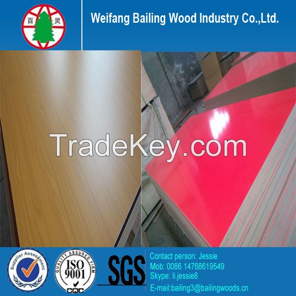 Colourful melamine mdf board