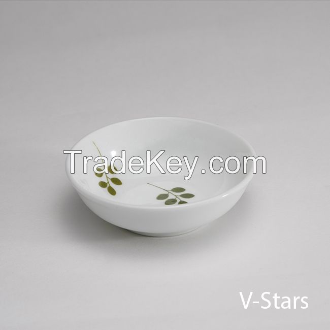 Small bowl with Green Leaf Design