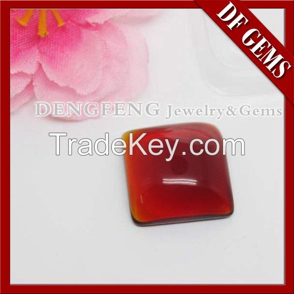 High quality square cut color glass gemstone