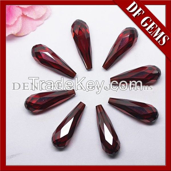 Cheap price colored drop cut gemstone cz beads