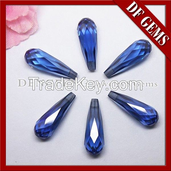 Cheap price colored drop cut gemstone cz beads