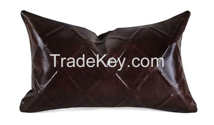 Embossed Leather Pillow