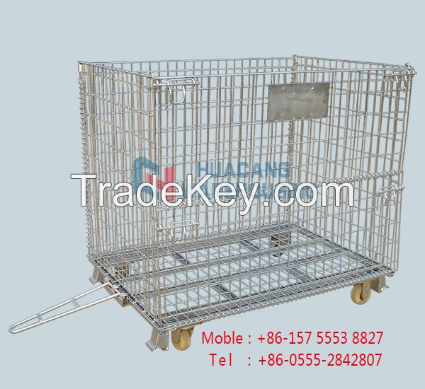 Stroage Cage with Caster Wheels &amp;amp; Drawing/ Warehouse Container foldable