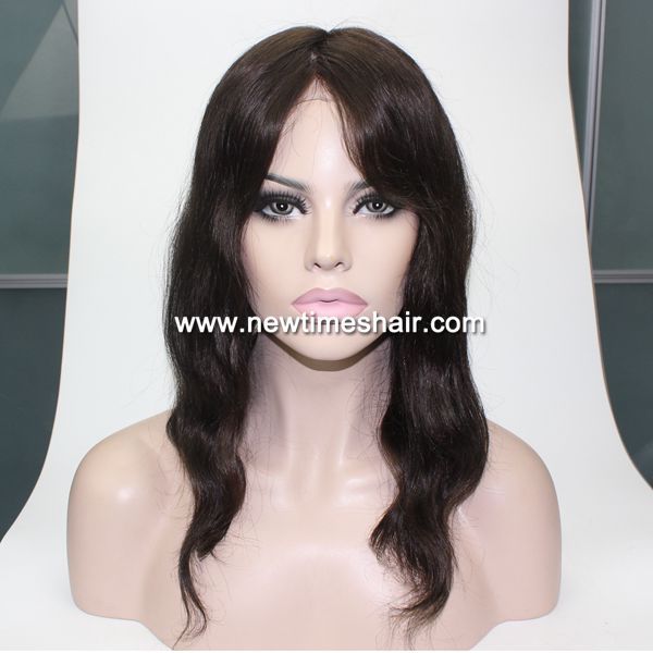 silk lace base human hair pieces