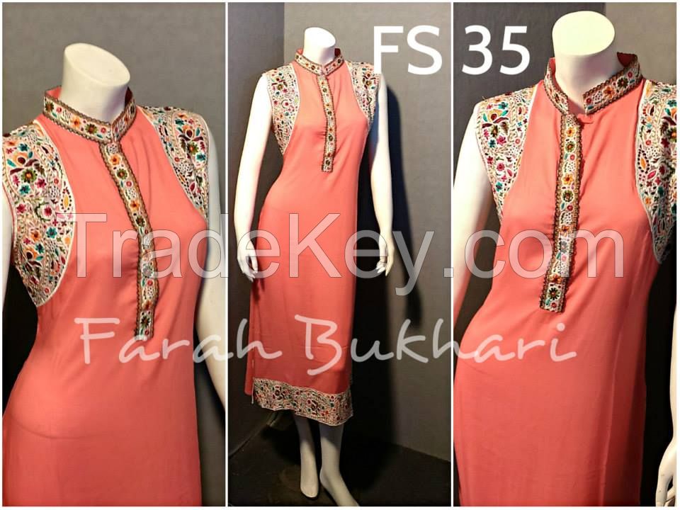 Ladies 3 pcs  Embroidered stitched suits