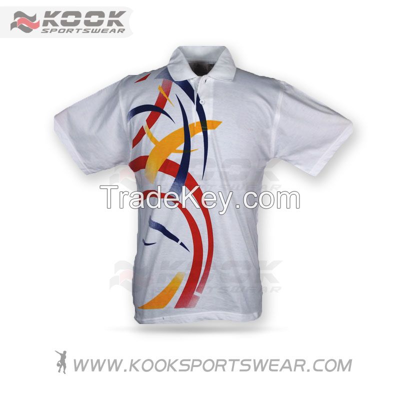 Dye sublimation custom digital printed t-shirts/polo shirts