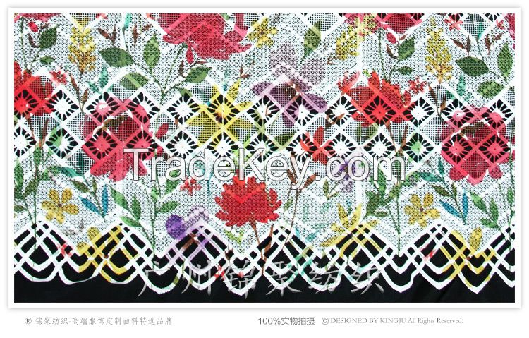 Top Selling Products 2015 African Lace Fabric Digital Printed Lace Fabric For Lace Wedding Dresses