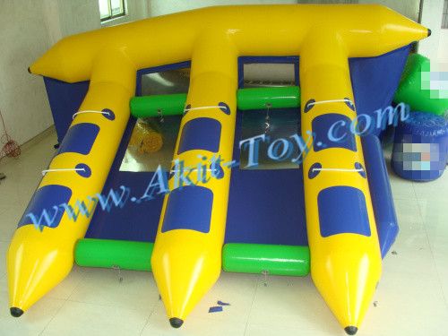 Hot summer water game 6 person inflatable flyfish boat